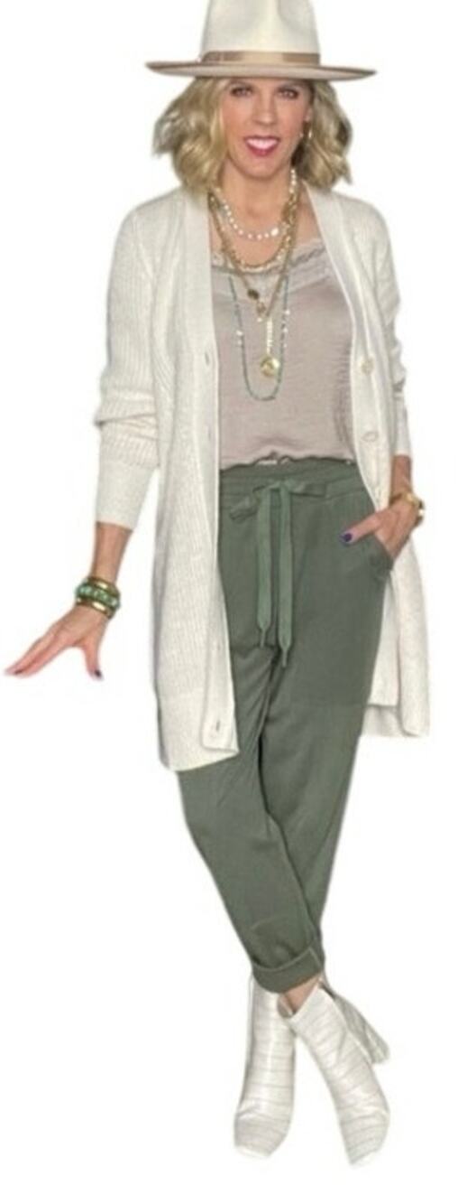 Cabi 6048 Everyday Lounger Joggers, Olive Green, Casual Cozy, Women's Medium